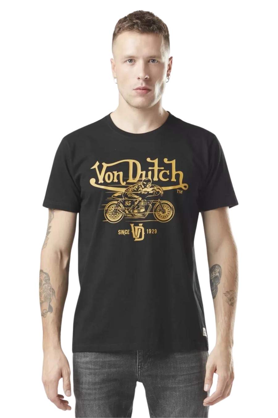 VON DUTCH T-Shirts VD/1/TR/BIKER/B - BLACK-VDFR-VD1TRBIKERB-124-BLACK 35100