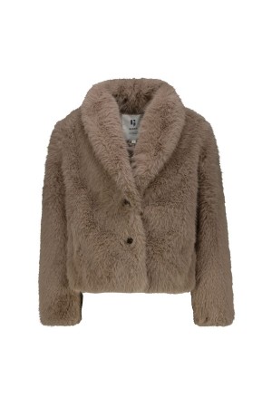 GARCIA GJ2600912 Γυναικείο Faux Fur Μπουφάν - Taupe