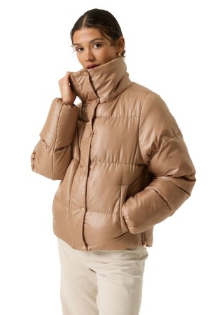 GARCIA GJ2600919 Γυναικείο Puffer Μπουφάν - Καφέ