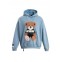 MOD WAVE MOVEMENT Φούτερ με Κουκούλα MWM TEDDY CANVAS PATCHES CROPPED HOODIE - BLUE
