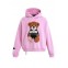 MOD WAVE MOVEMENT Φούτερ με Κουκούλα MWM TEDDY CANVAS PATCHES CROPPED HOODIE - PINK