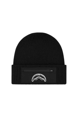 SPRAYGROUND Σκούφοι BLACK POCKET BEANIE - BLACK