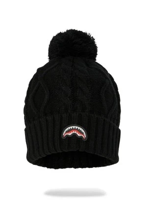 SPRAYGROUND Σκούφοι BLACK KNIT PUFF BEANIE - BLACK