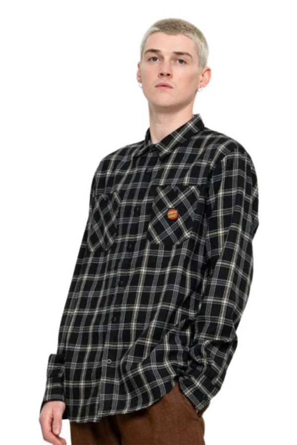 SANTA CRUZ Πουκάμισα Apex L/S Shirt - ΜΑΥΡΟ