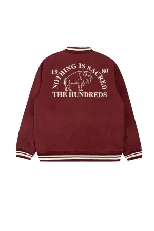 THE HUNDREDS Team Fleece Jacket - BURGUNDY