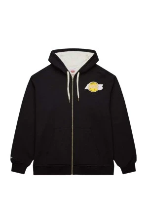 MITCHELL & NESS NOSTALGIA Φούτερ με Κουκούλα NBA PLAYOFF WIN 2.0 FULL ZIP FLEECE VINTAGE LOGO LAKERS - ΜΑΥΡΟ
