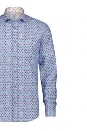 A FISH NAMED FRED Men's Shirt flower power light blue - LIGHT BLUE