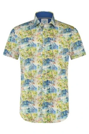 A FISH NAMED FRED Men's Shirt SS amalfi house - MULTI