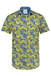 A FISH NAMED FRED Men's Shirt SS oleander blue/yellow - MULTI