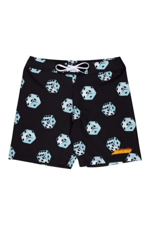 SANTA CRUZ Ανδρικό μαγιό Flaming Strip Dice Boardshort - ΜΑΥΡΟ