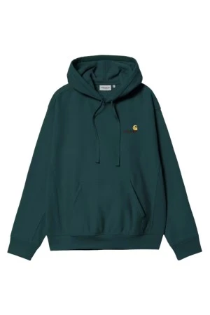 CARHARTT WIP Unisex Φούτερ με κουκούλα American Script - ΠΡΑΣΙΝΟ