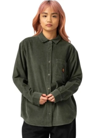 SANTA CRUZ Πουκάμισο Classic Label LS Shirt - ΣΚΟΥΡΟ ΠΡΑΣΙΝΟ