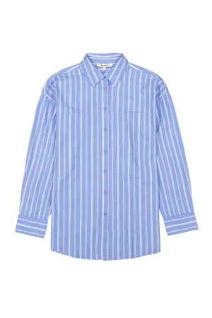 GARCIA Πουκάμισα H50031_ladies shirt ls - ΜΠΛΕ