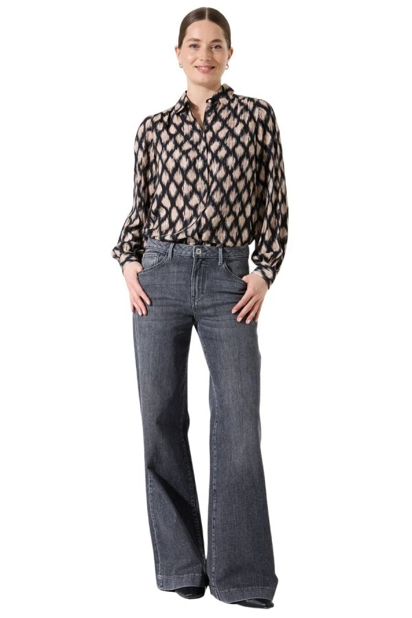 GARCIA Πουκάμισα I50233_ladies shirts ls - ΜΑΥΡΟ