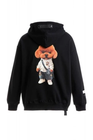 MOD WAVE MOVEMENT Φούτερ με Κουκούλα CAPSULE TEDDY- MW093060062 - ΜΑΥΡΟ