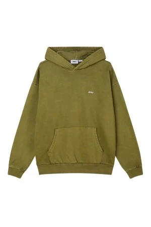 OBEY Φούτερ με Κουκούλα LOWERCASE PIGMENT HOOD FLEECE - XAKI