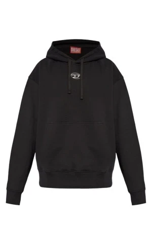 DIESEL Φούτερ με κουκούλα S-MACS-HOOD-OD SWEAT-SHIRT - ΜΑΥΡΟ