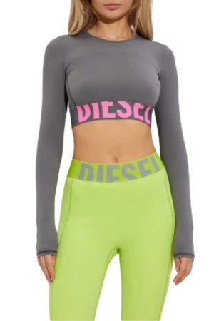 DIESEL Μακρυμάνικες Μπλούζες MELISSA-D-POP T-SHIRT L/S - ΓΚΡΙ