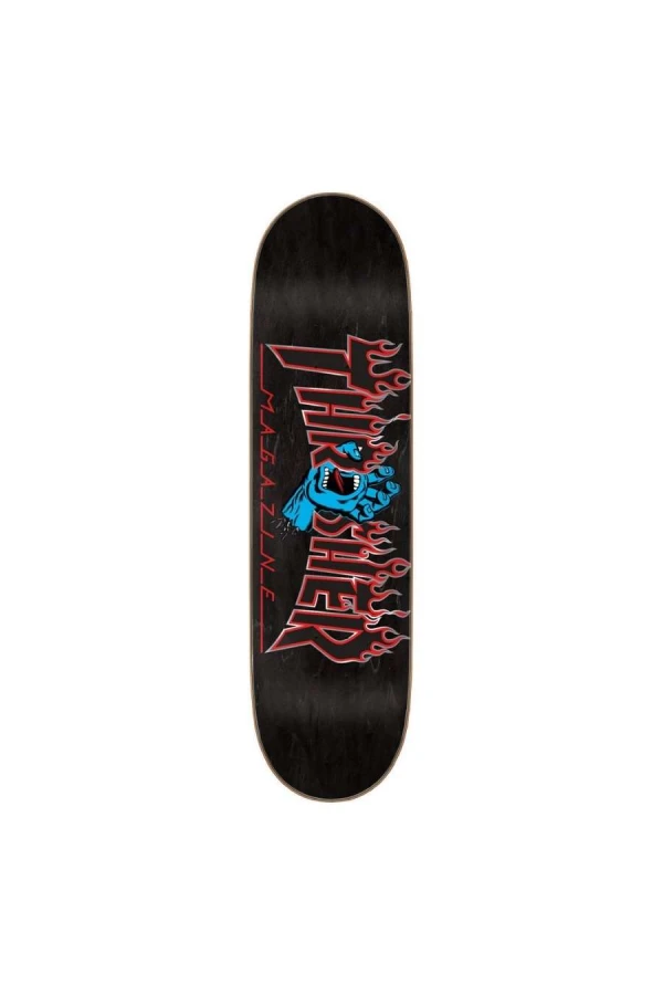 SANTA CRUZ Skate Deck Santa Cruz x Thrasher Deck Thrasher Screaming Flame Logo Black 8.5 x 32.2 IN - ΜΑΥΡΟ