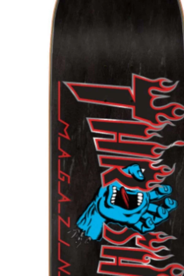 SANTA CRUZ Skate Deck Santa Cruz x Thrasher Deck Thrasher Screaming Flame Logo Black 8.5 x 32.2 IN - ΜΑΥΡΟ