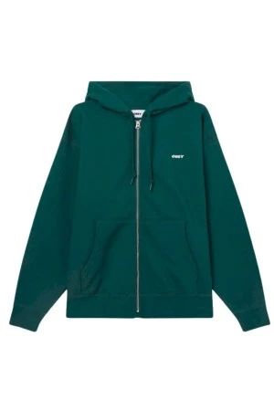 OBEY Ζακέτες ESTABLISHED WORKS BOLD ZIP HOOD II FLEECE - ΠΡΑΣΙΝΟ
