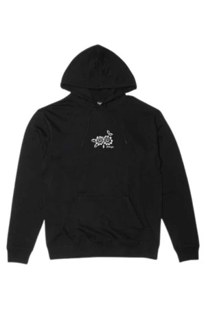 ANDFEELINGS Φούτερ με Κουκούλα Floral Hoodie - ΜΑΥΡΟ
