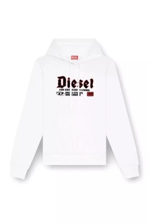 DIESEL Ανδρικό Φούτερ με Κουκούλα S-GINN-HOOD-K45 SWEAT-SHIRT - ΛΕΥΚΟ