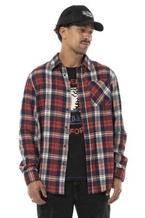 VON DUTCH Ανδρικά Πουκάμισα CHEMISE FLANELLE CARREAUX  DOS-VD/1/CHL/TYLER/RD - Καρό