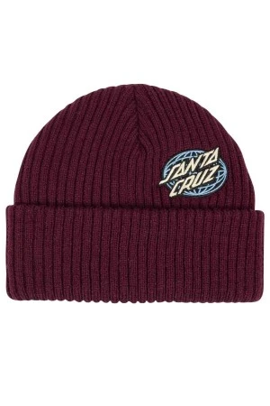 SANTA CRUZ Unisex Σκούφοι Global Oval Dot Beanie - Μπορντό