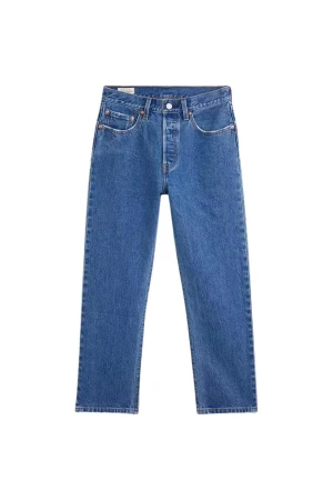 LEVIS® Jean 501 CROP MED INDIGO - WORN IN - DENIM