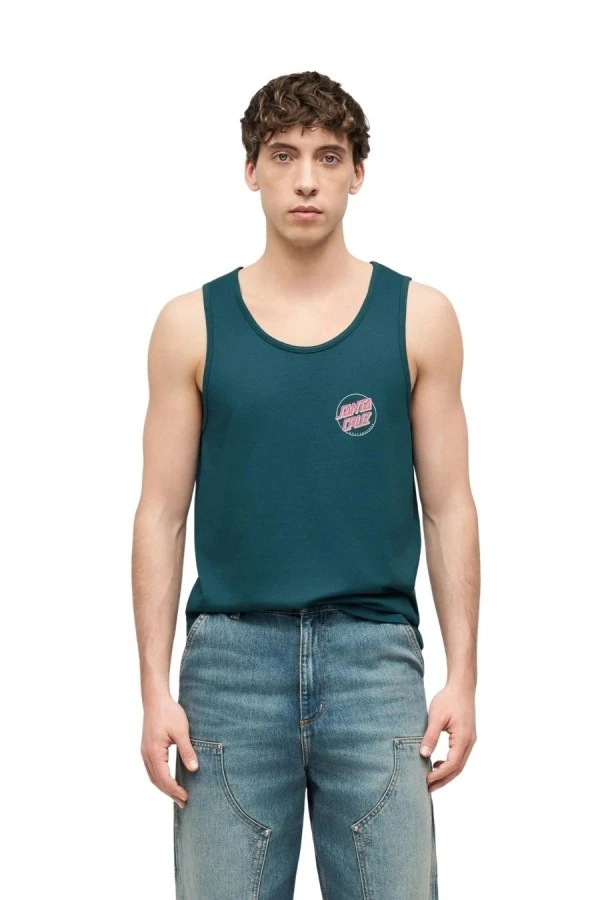 Santa Cruz Partial Dot Men's Tank Top - Teal
