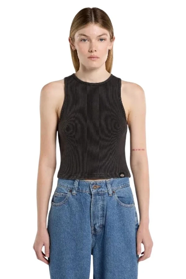 Dickies Plentywood Γυναικεία Αμάνικη Μπλούζα - Μαύρο