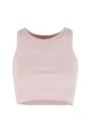 Karl Kani Γυναικείο Crop Top Slogan Rib - Ροζ