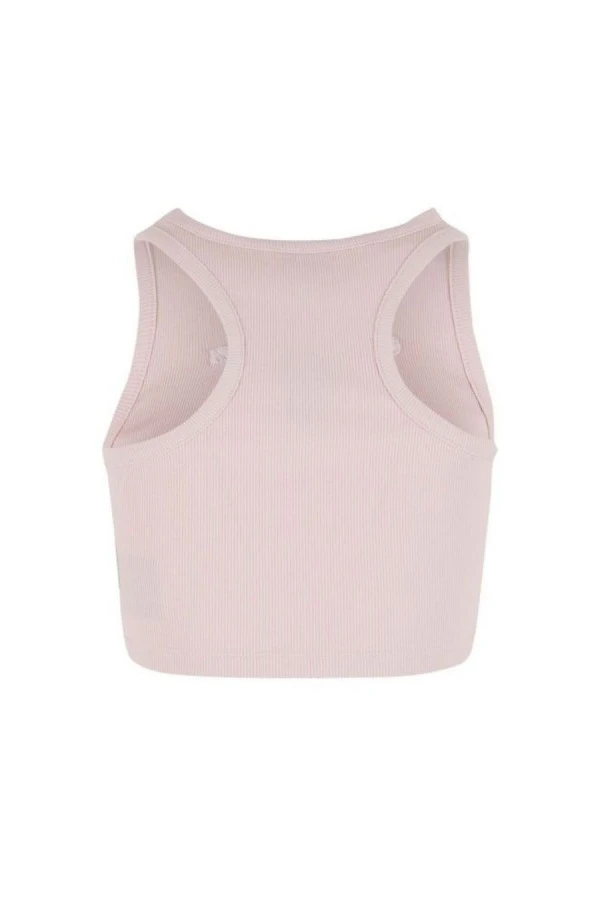 Karl Kani Γυναικείο Crop Top Slogan Rib - Ροζ