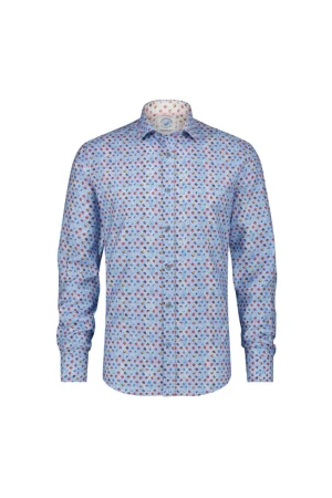 A FISH NAMED FRED Men's Shirt flower power light blue - LIGHT BLUE