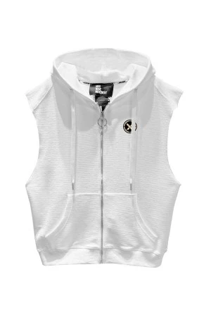 MOD WAVE MOVEMENT Unisex Αμάνικη Ζακέτα WINGS ZIP MW081090629 - ΛΕΥΚΟ