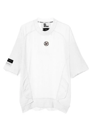 MOD WAVE MOVEMENT Unisex T-Shirt DOUBLE POCKETS ZIP MW082020477 - ΛΕΥΚΟ
