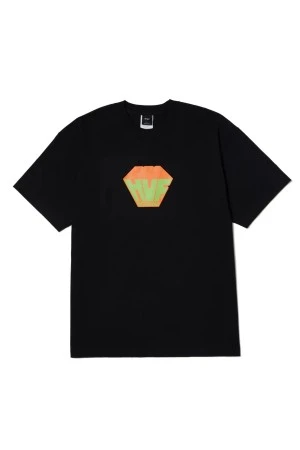 HUF T-Shirts BIG BLOCK S/S TEE - ΜΑΥΡΟ