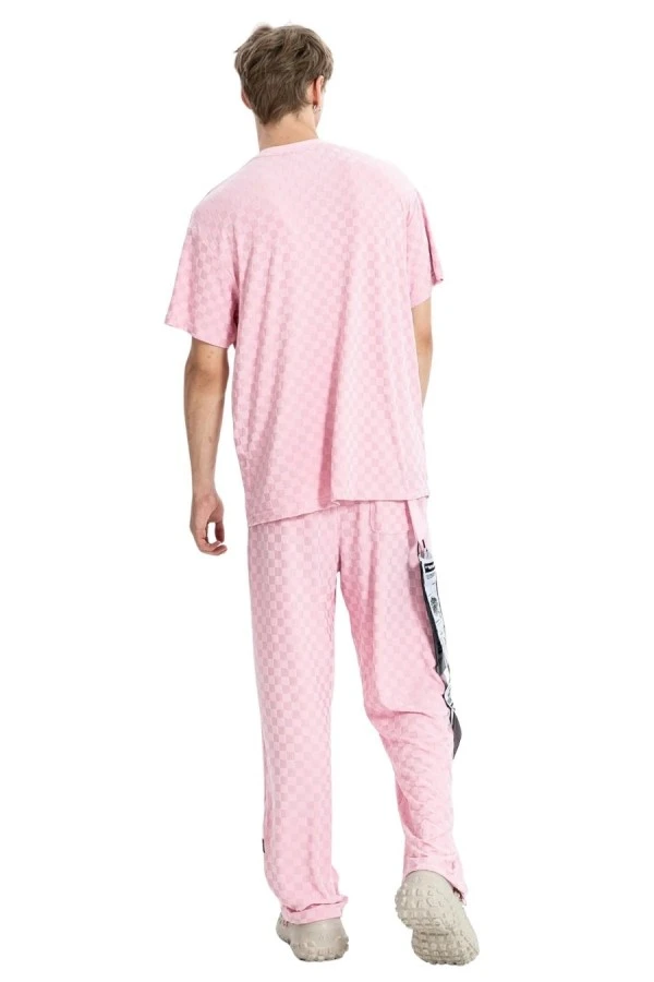 MOD WAVE MOVEMENT Unisex Παντελόνι Square Pattern - Ροζ