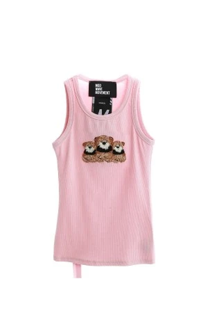 MOD WAVE MOVEMENT ΓυναικείαTeddy Bear Rib Αμάνικη Μπλούζα - Ροζ 