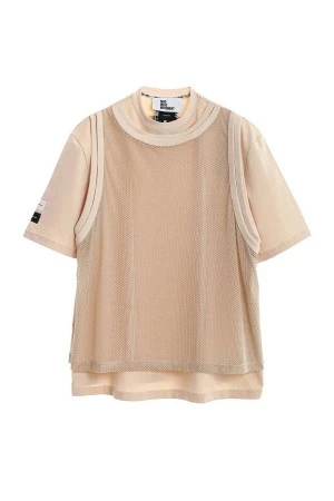 Mod Wave Movement MWM Oversize Net Layered Ανδρικό T-Shirt - Μπεζ