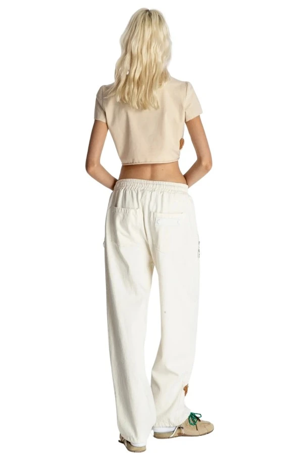 MOD WAVE MOVEMENT Women's Cropped Top - Beige 