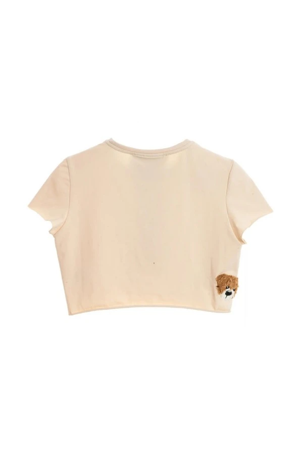 MOD WAVE MOVEMENT Women's Cropped Top - Beige 