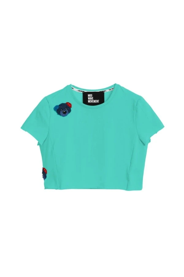 MOD WAVE MOVEMENT Women's Cropped Top - Green 