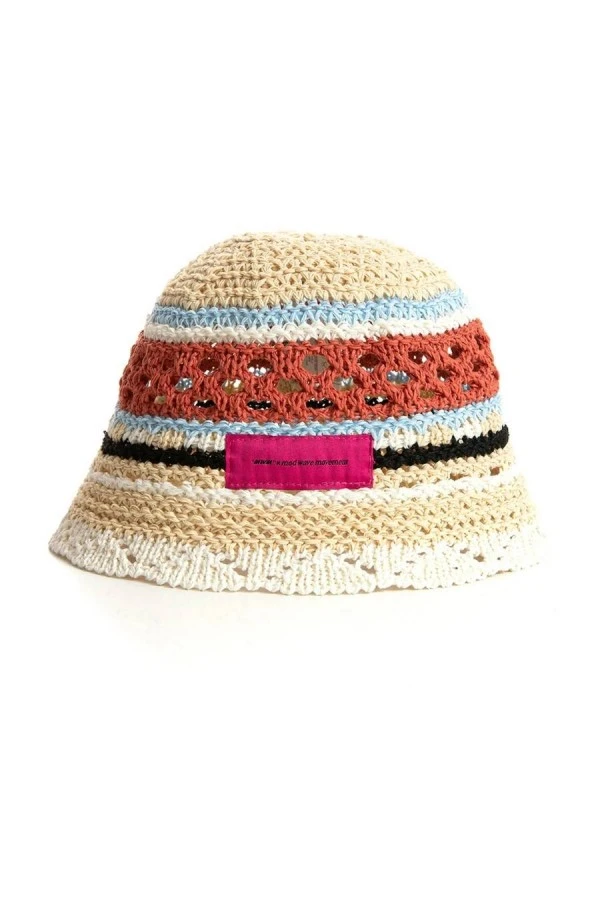 MOD WAVE MOVEMENT Καπέλα MWM Wicker Striped Bucket Hat - RED
