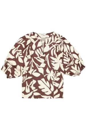 GARCIA Women’s Brown Tropical Print Blouse