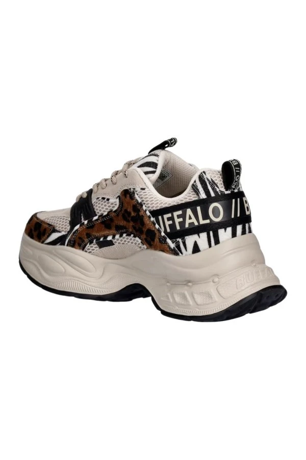 BUFFALO Γυναικεία Sneakers Yuno One - Μπεζ Animal Print