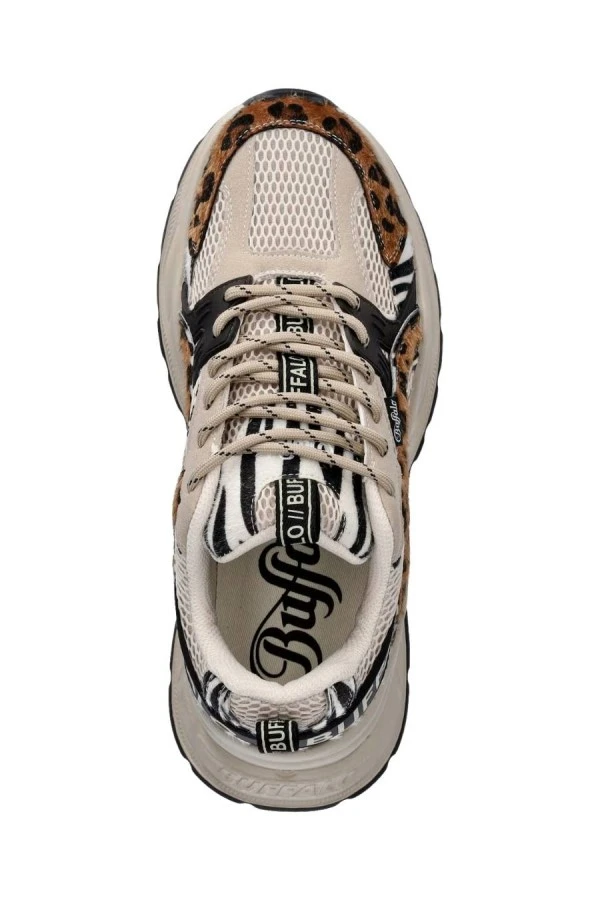 BUFFALO Γυναικεία Sneakers Yuno One - Μπεζ Animal Print