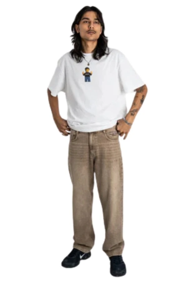 Homeboy Unisex Jeans Baggy - Ξεβαμμένο Καφέ