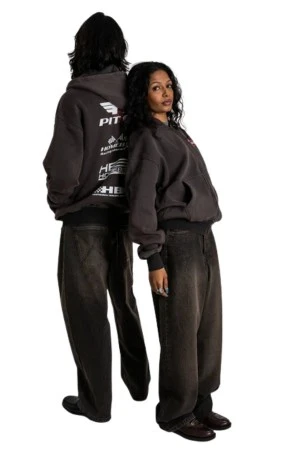 Homeboy Unisex Pit Crew Hooded Jacket - Black